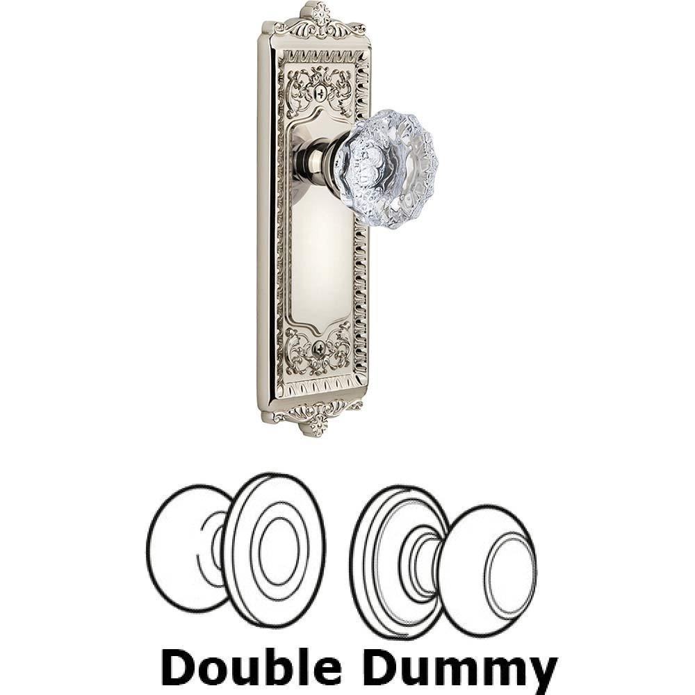 Grandeur Double Dummy Set - Windsor Plate with Fontainebleau Knob in Polished Nickel