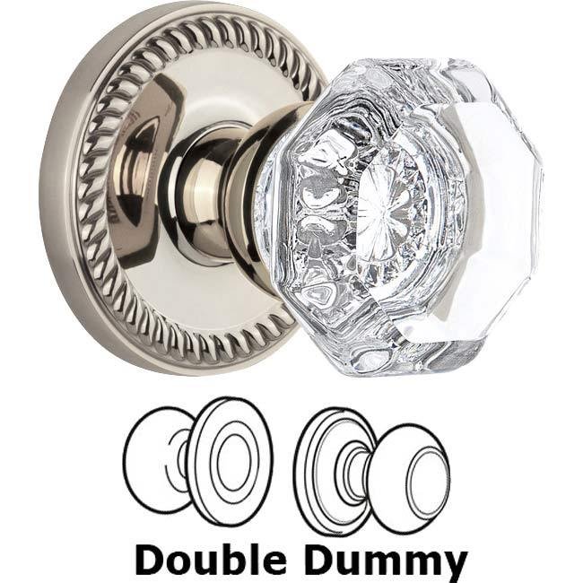 Grandeur Double Dummy Set - Newport Rosette with Chambord Knob in Polished Nickel
