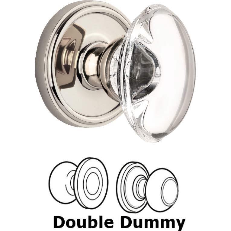 Grandeur Double Dummy Set - Georgetown Rosette with Provence Knob in Polished Nickel