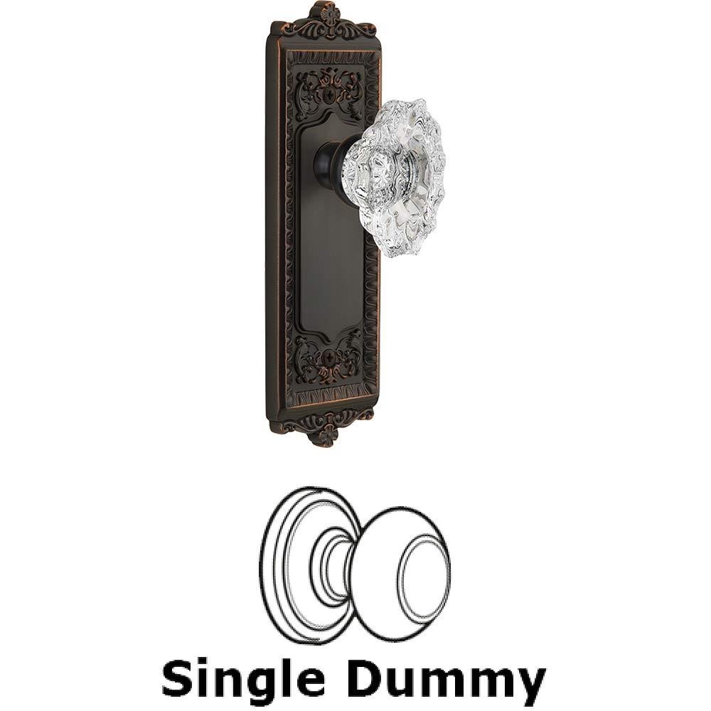 Grandeur Single Dummy Knob - Windsor Plate with Crystal Biarritz Knob in Timeless Bronze