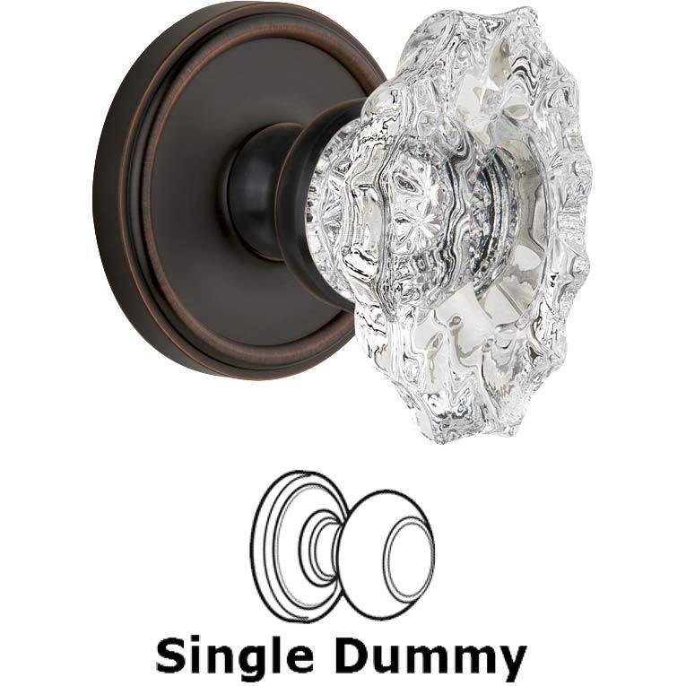 Grandeur Single Dummy Knob - Georgetown Rosette with Crystal Biarritz Knob in Timeless Bronze
