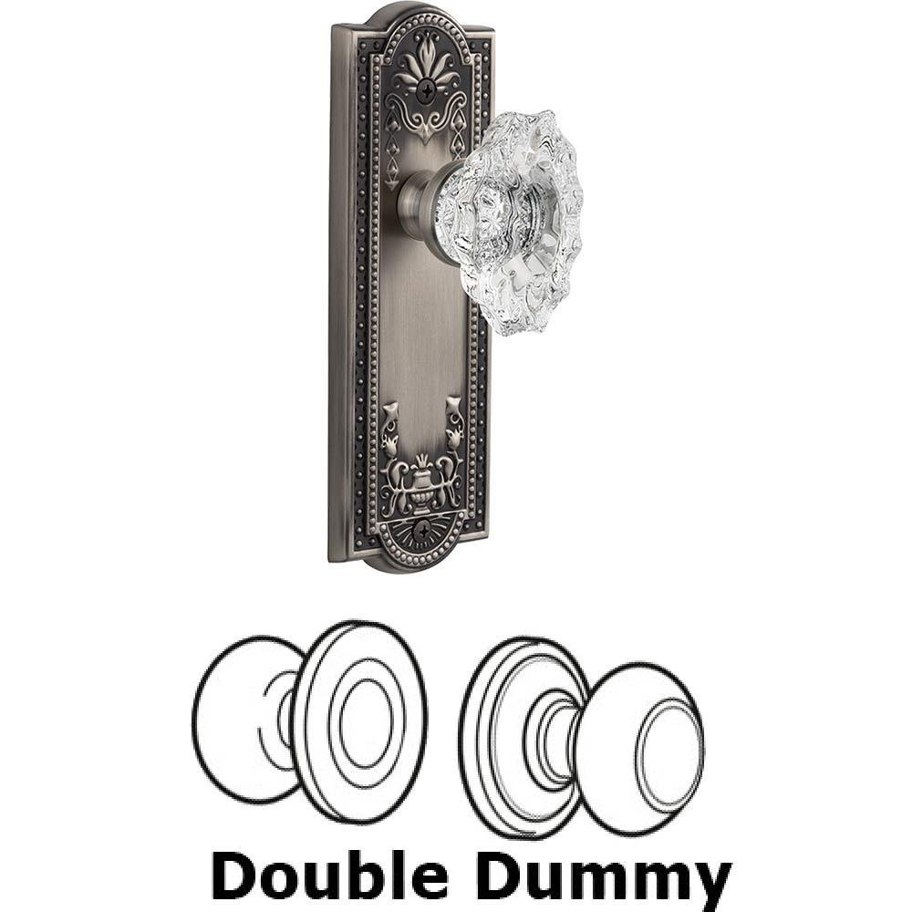 Grandeur Double Dummy Set - Parthenon Plate with Crystal Biarritz Knob in Antique Pewter
