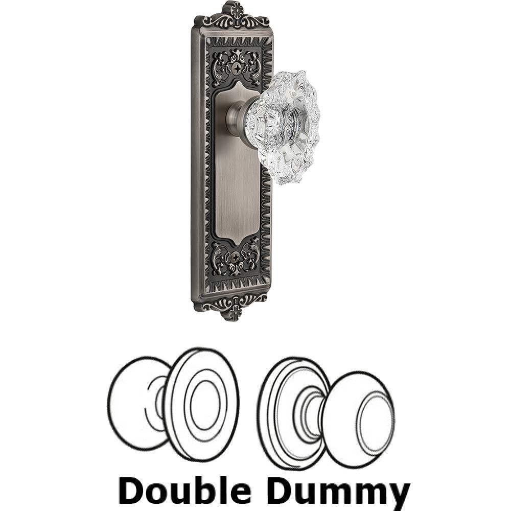 Grandeur Double Dummy Set - Windsor Plate with Crystal Biarritz Knob in Antique Pewter