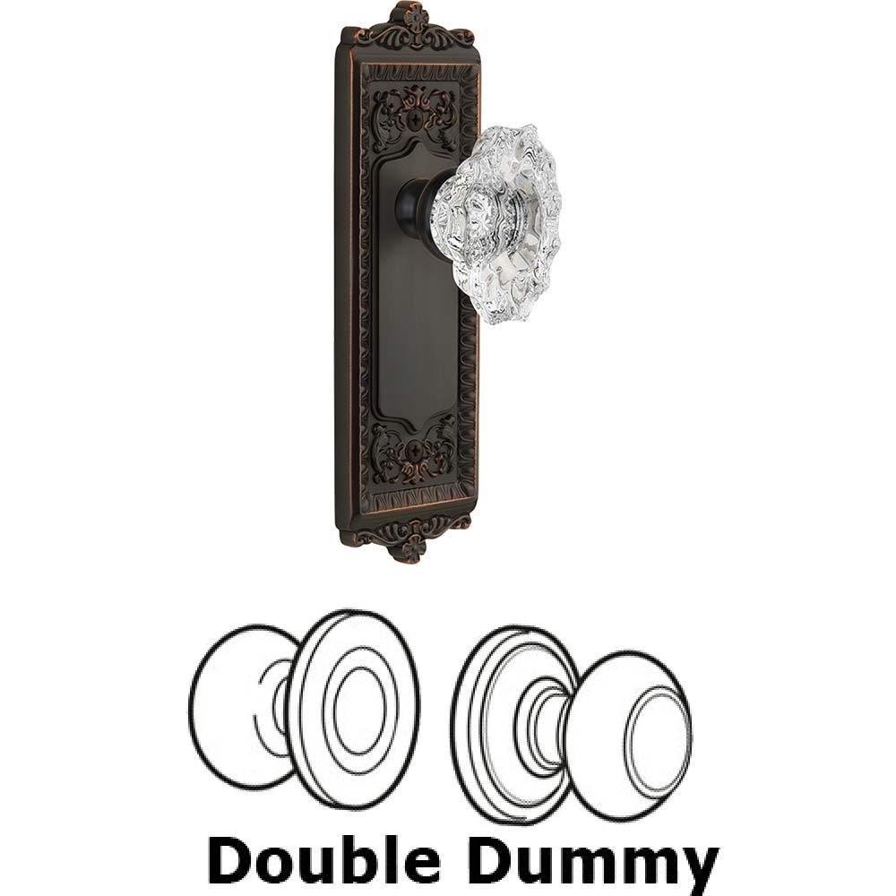 Grandeur Double Dummy Set - Windsor Plate with Crystal Biarritz Knob in Timeless Bronze
