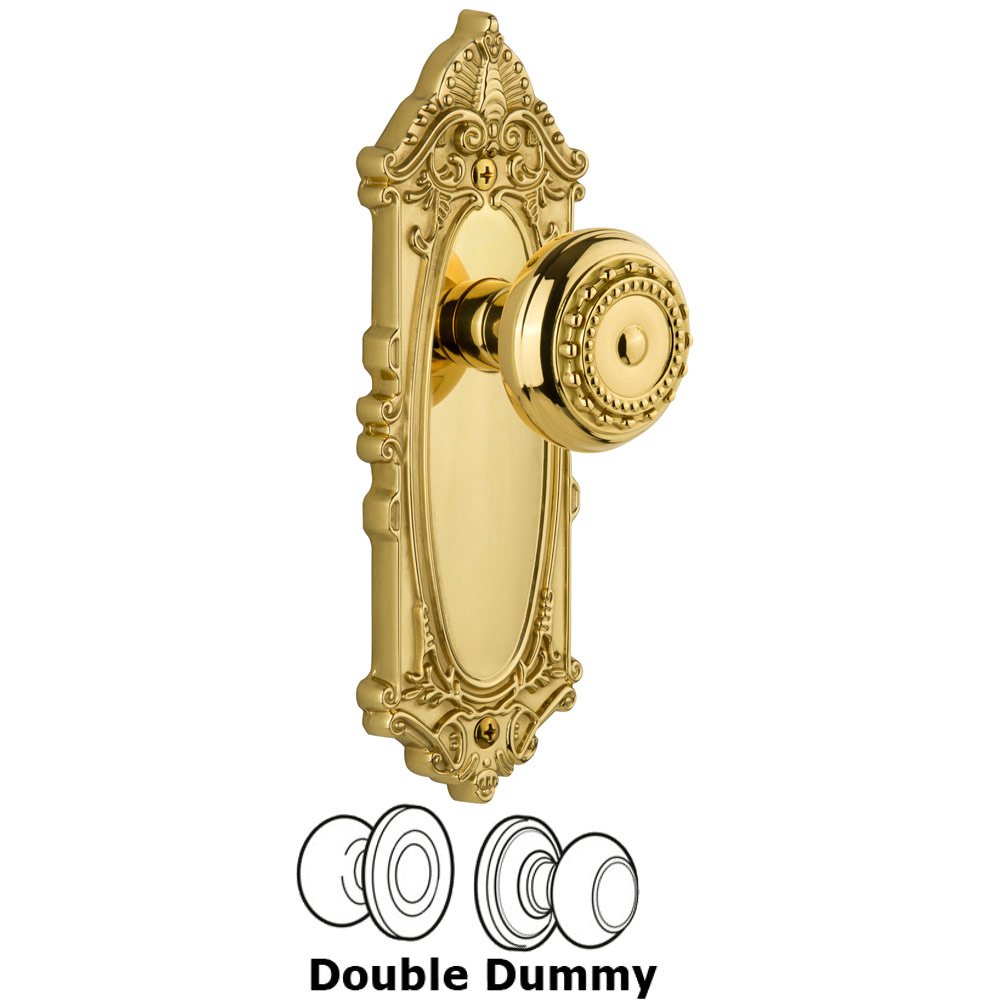 Grandeur Grandeur Grande Victorian Plate Double Dummy with Parthenon Knob in Polished Brass