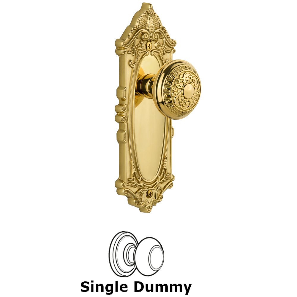 Grandeur Grandeur Grande Victorian Plate Dummy with Windsor Knob in Lifetime Brass