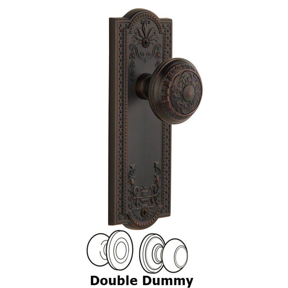Grandeur Grandeur Parthenon Plate Double Dummy with Windsor Knob in Timeless Bronze