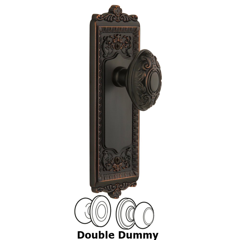 Grandeur Windsor Plate Double Dummy with Grande Victorian knob in Timeless Bronze