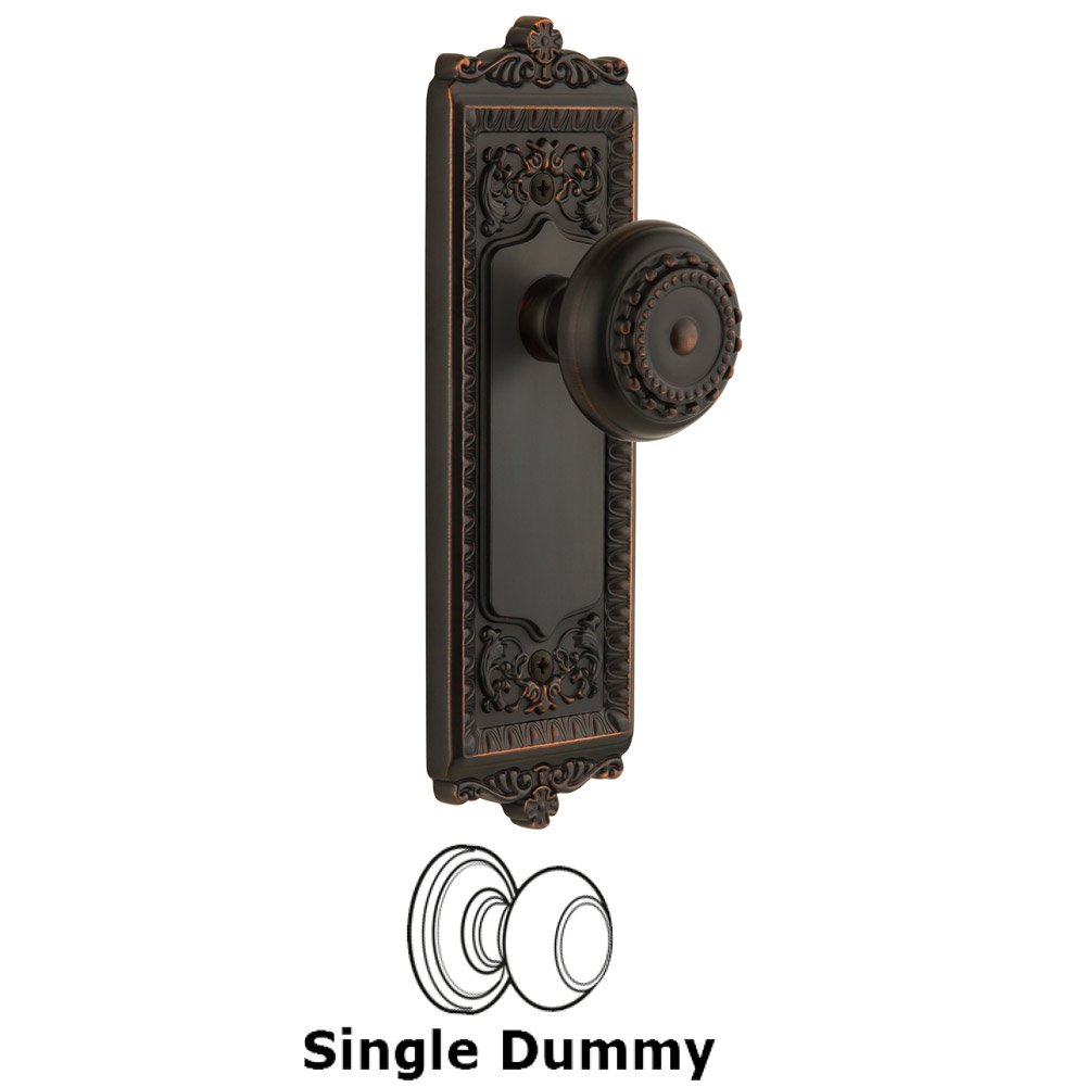 Grandeur Windsor Plate Dummy with Parthenon knob in Timeless Bronze