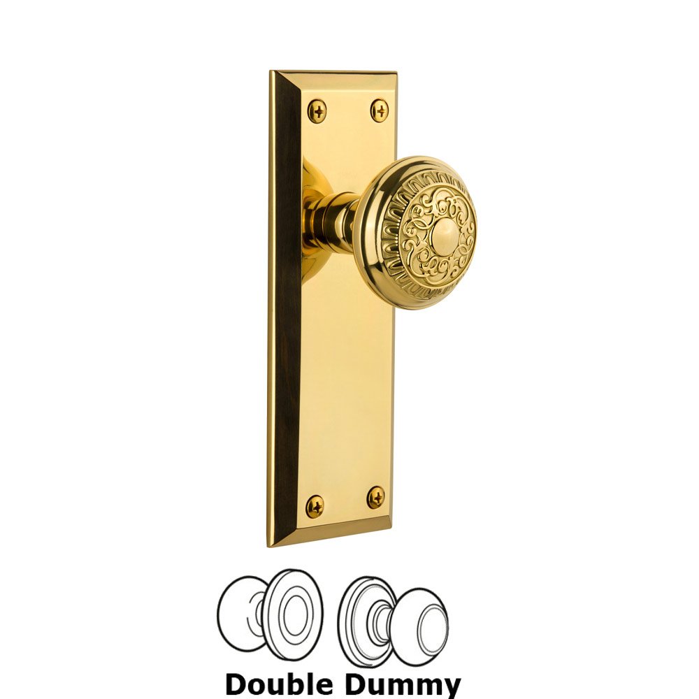 Grandeur Grandeur Fifth Avenue Plate Double Dummy with Windsor Knob in Polished Brass