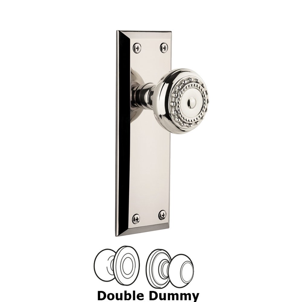 Grandeur Grandeur Fifth Avenue Plate Double Dummy with Parthenon Knob in Polished Nickel