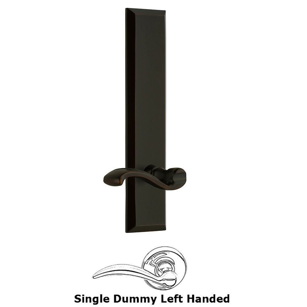 Grandeur Single Dummy Fifth Avenue Tall Plate with Portofino Left Handed Lever in Timeless Bronze