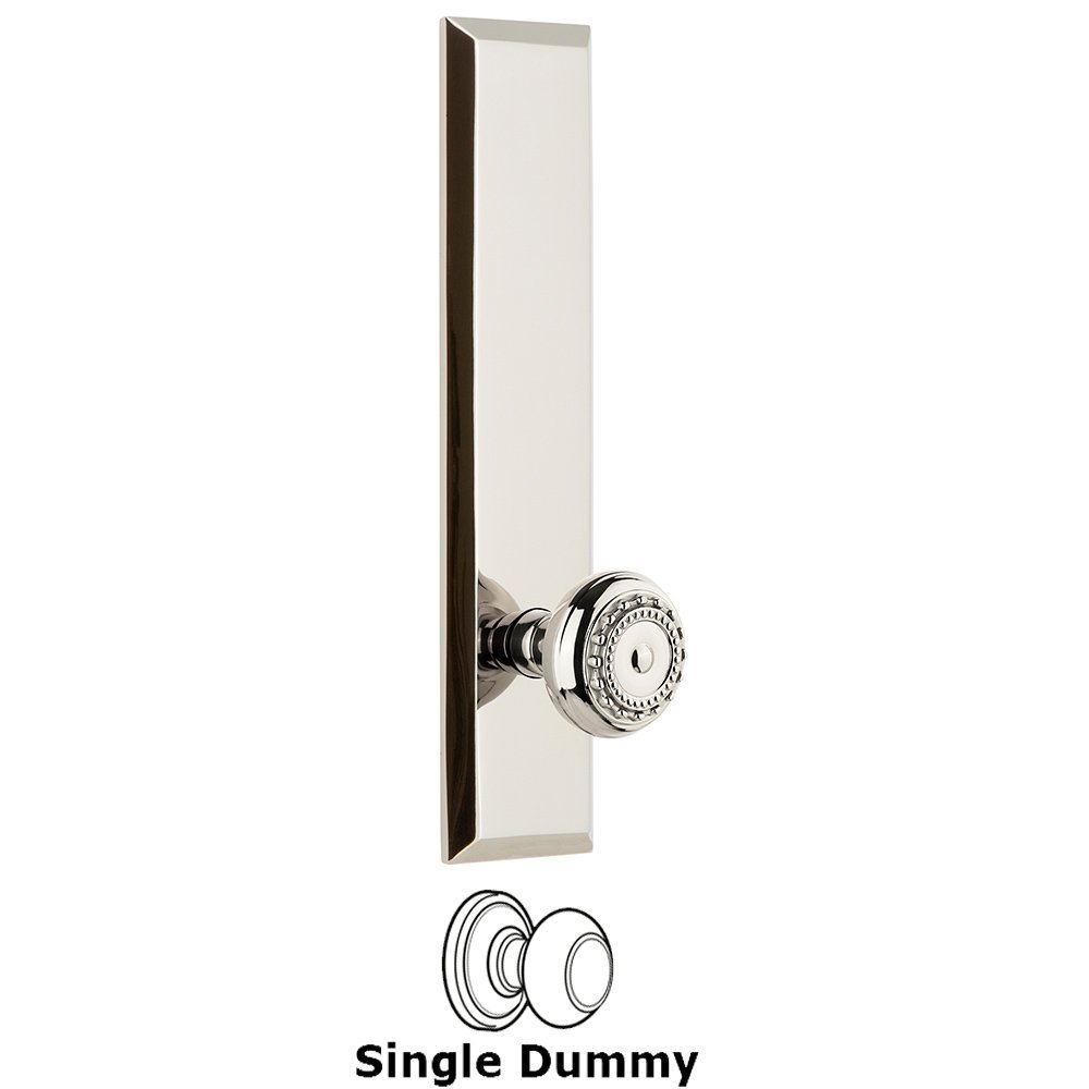 Grandeur Single Dummy Fifth Avenue Tall Plate with Parthenon Knob in Polished Nickel