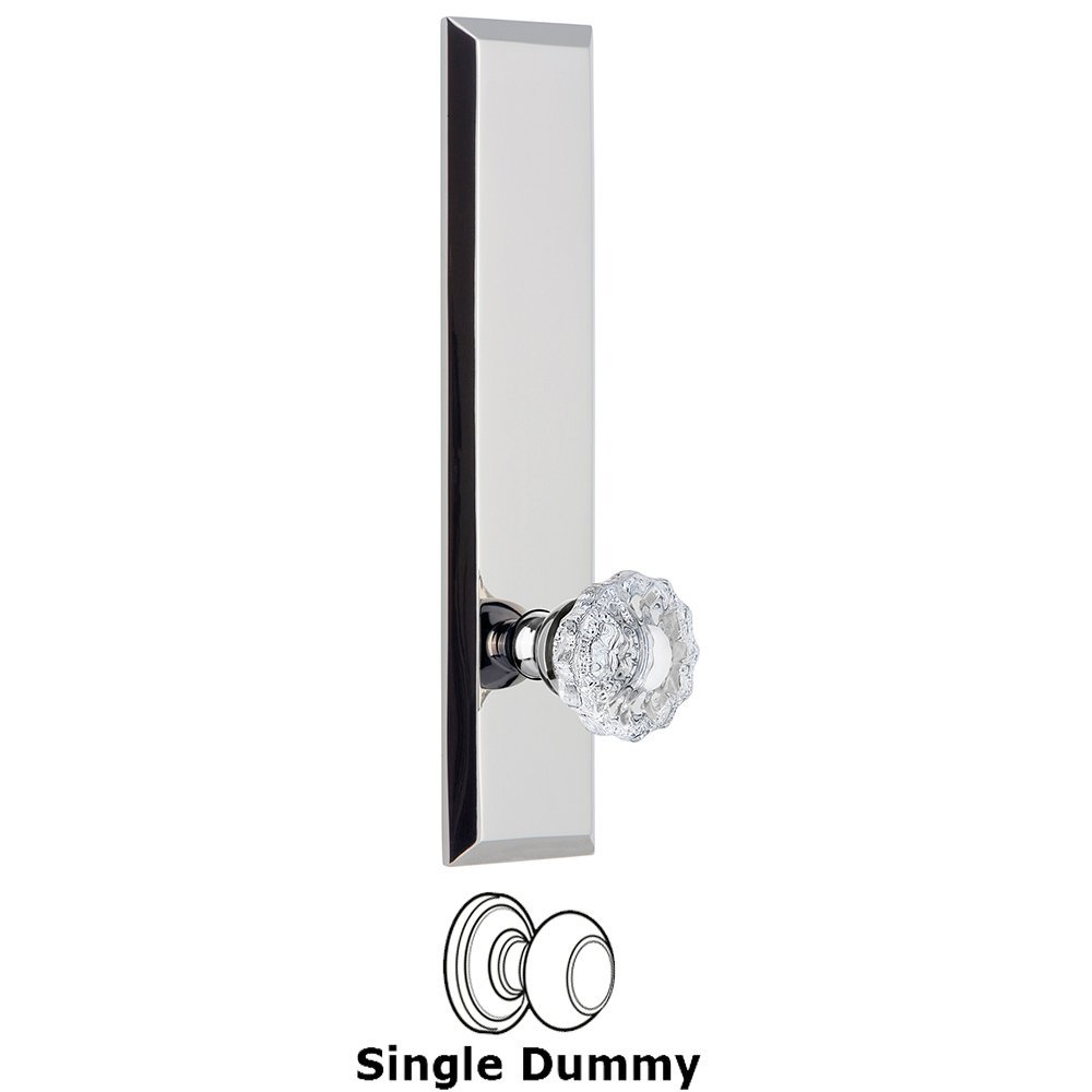 Grandeur Single Dummy Fifth Avenue Tall Plate with Versailles Knob in Bright Chrome