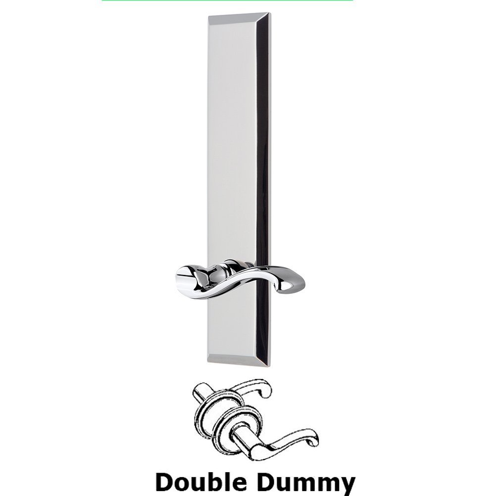 Grandeur Double Dummy Fifth Avenue Tall with Portofino Right Handed Lever in Bright Chrome