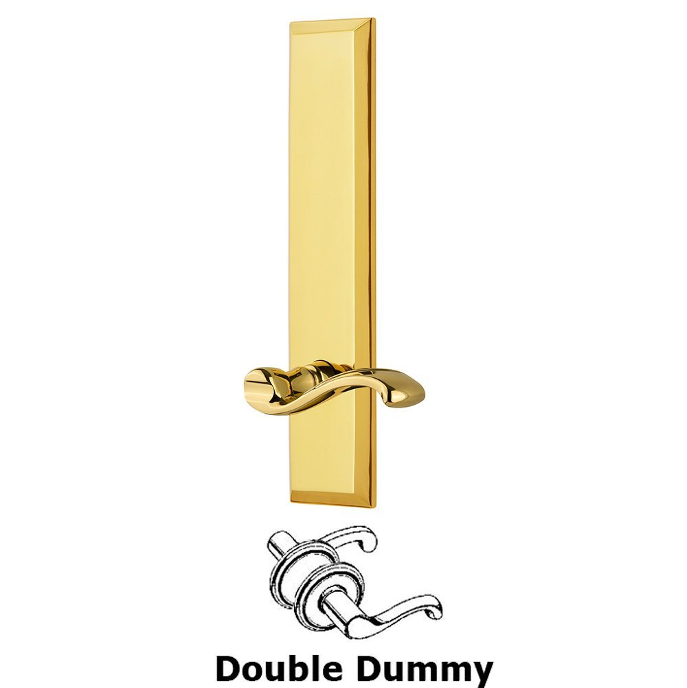 Grandeur Double Dummy Fifth Avenue Tall with Portofino Left Handed Lever in Polished Brass