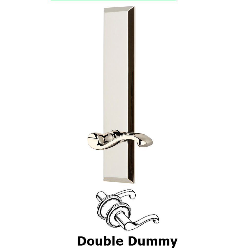Grandeur Double Dummy Fifth Avenue Tall with Portofino Left Handed Lever in Polished Nickel