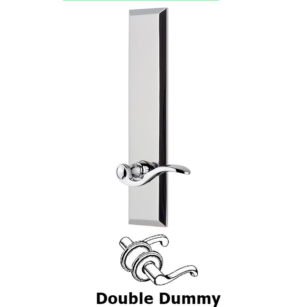Grandeur Double Dummy Fifth Avenue Tall with Bellagio Left Handed Lever in Bright Chrome