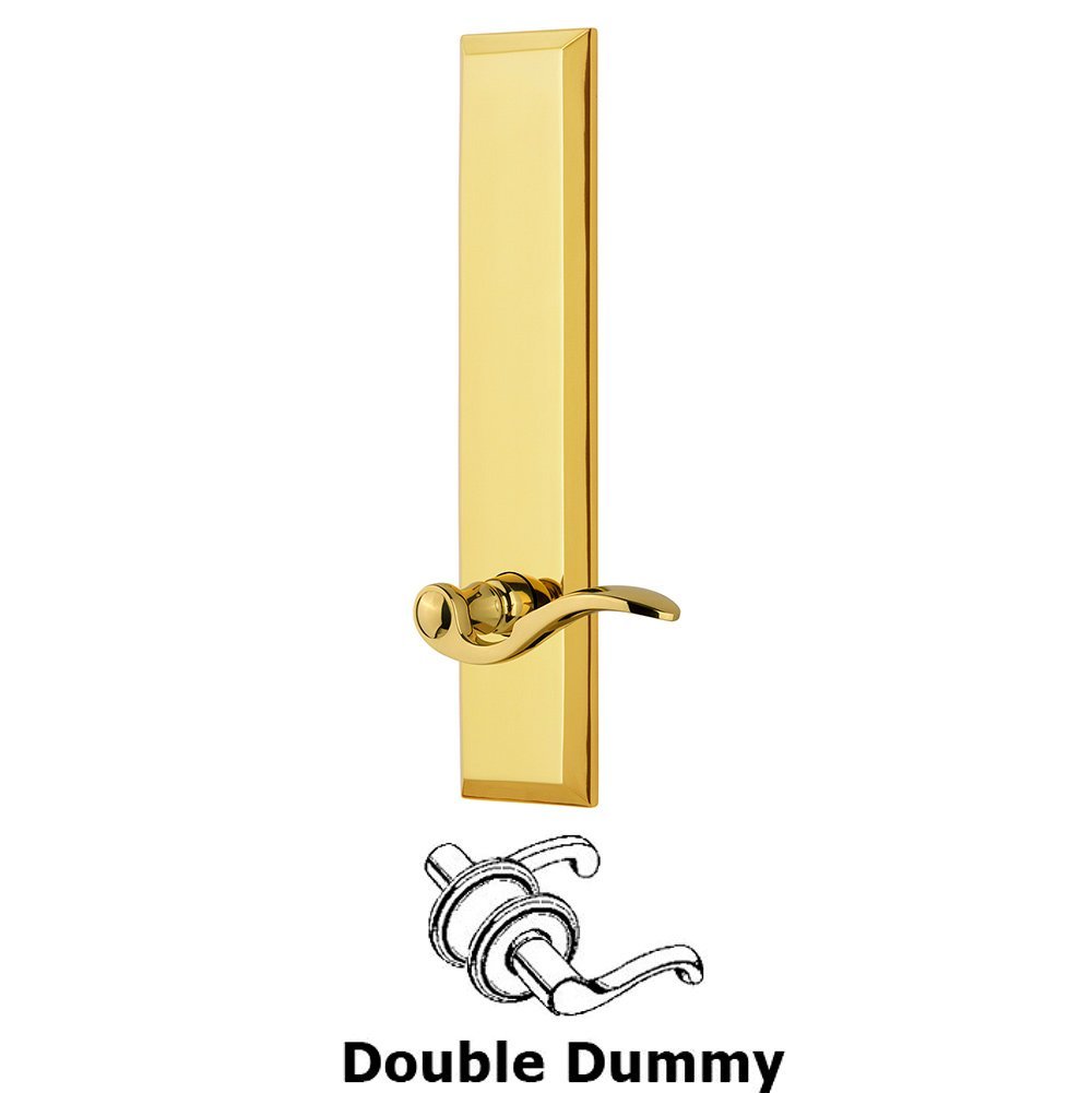 Grandeur Double Dummy Fifth Avenue Tall with Bellagio Right Handed Lever in Lifetime Brass