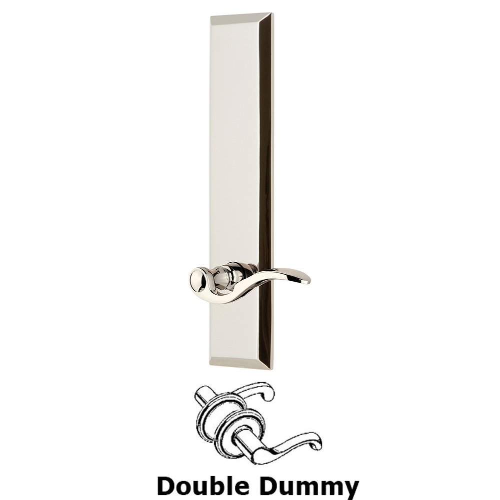 Grandeur Double Dummy Fifth Avenue Tall with Bellagio Left Handed Lever in Polished Nickel