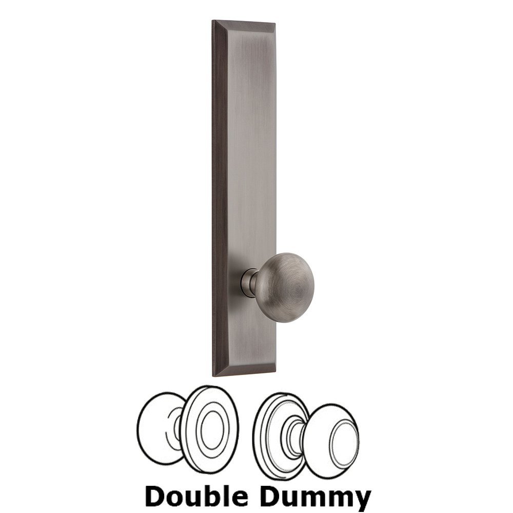 Grandeur Double Dummy Fifth Avenue Tall with Fifth Avenue Knob in Antique Pewter