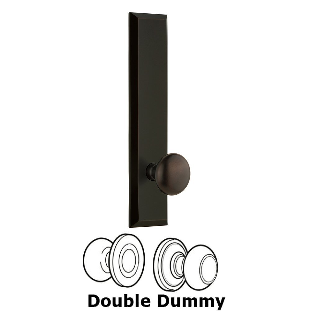 Grandeur Double Dummy Fifth Avenue Tall with Fifth Avenue Knob in Timeless Bronze