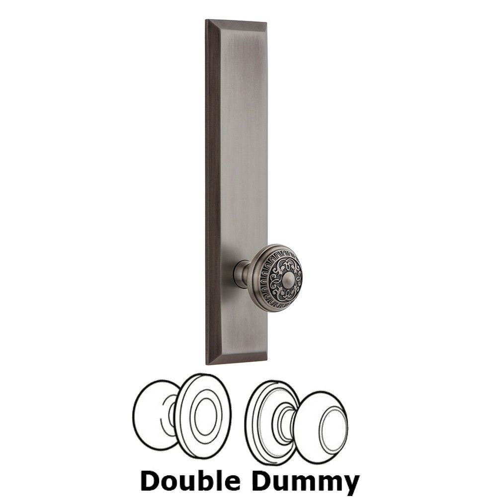 Grandeur Double Dummy Fifth Avenue Tall with Windsor Knob in Antique Pewter