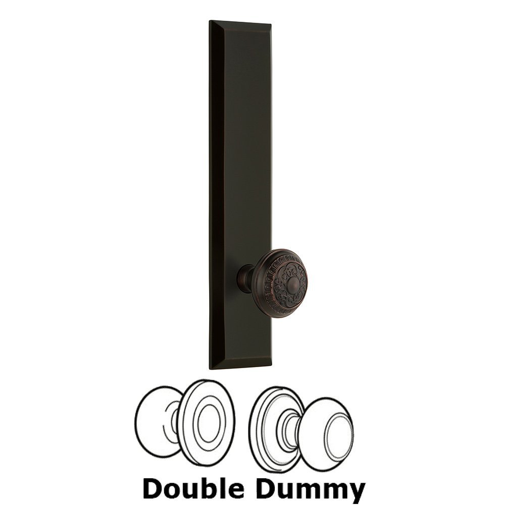 Grandeur Double Dummy Fifth Avenue Tall with Windsor Knob in Timeless Bronze