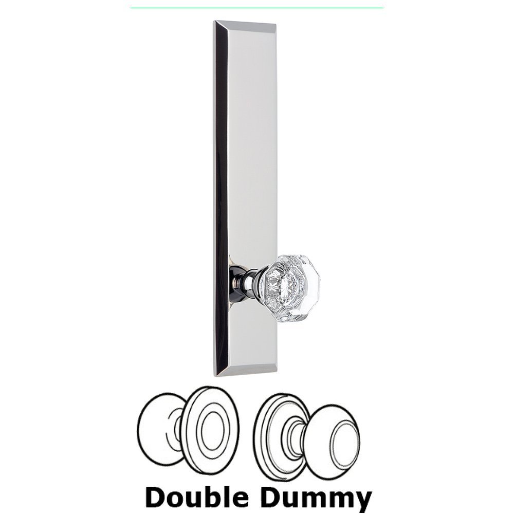 Grandeur Double Dummy Fifth Avenue Tall with Chambord Knob in Bright Chrome
