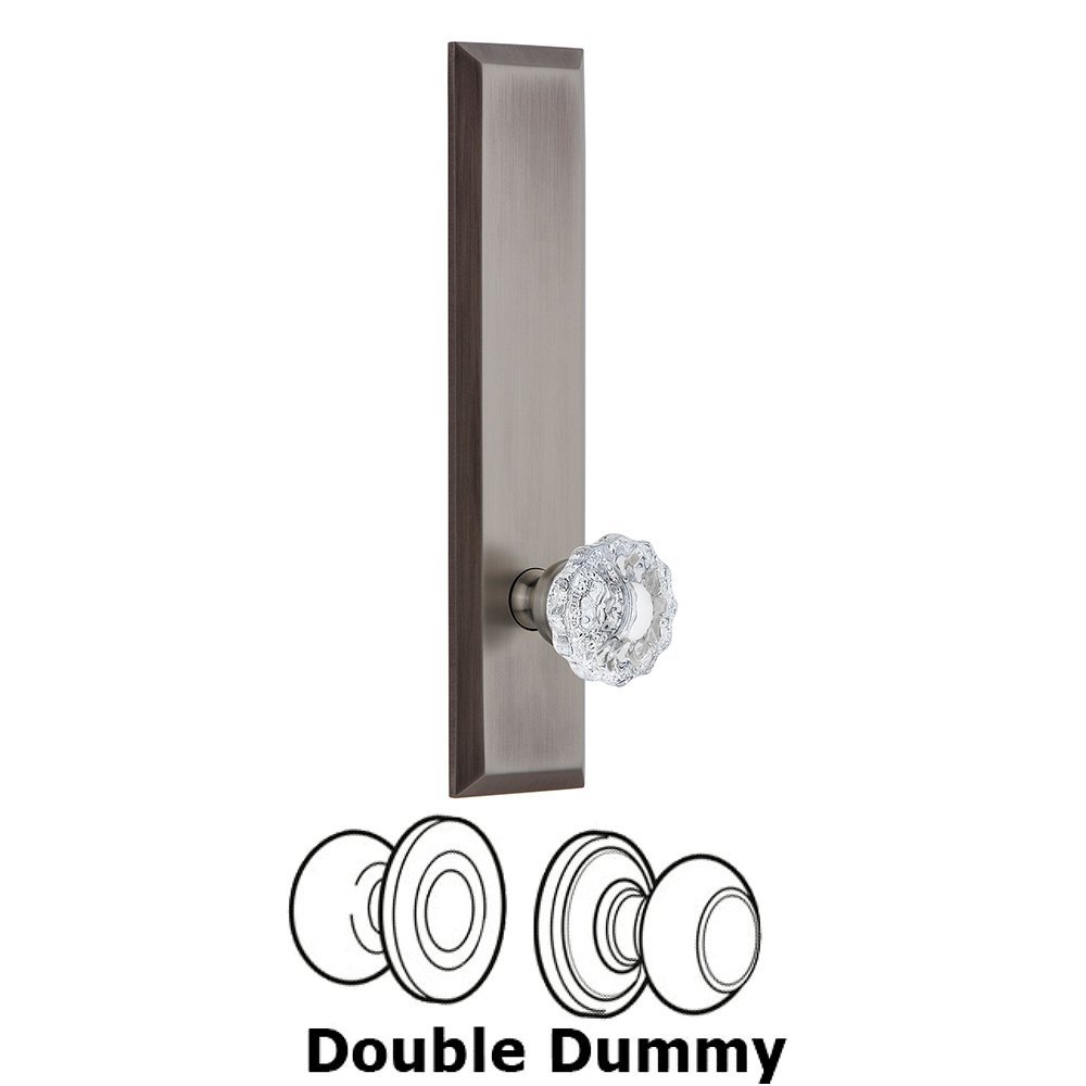 Grandeur Double Dummy Fifth Avenue Tall with Versailles Knob in Antique Pewter
