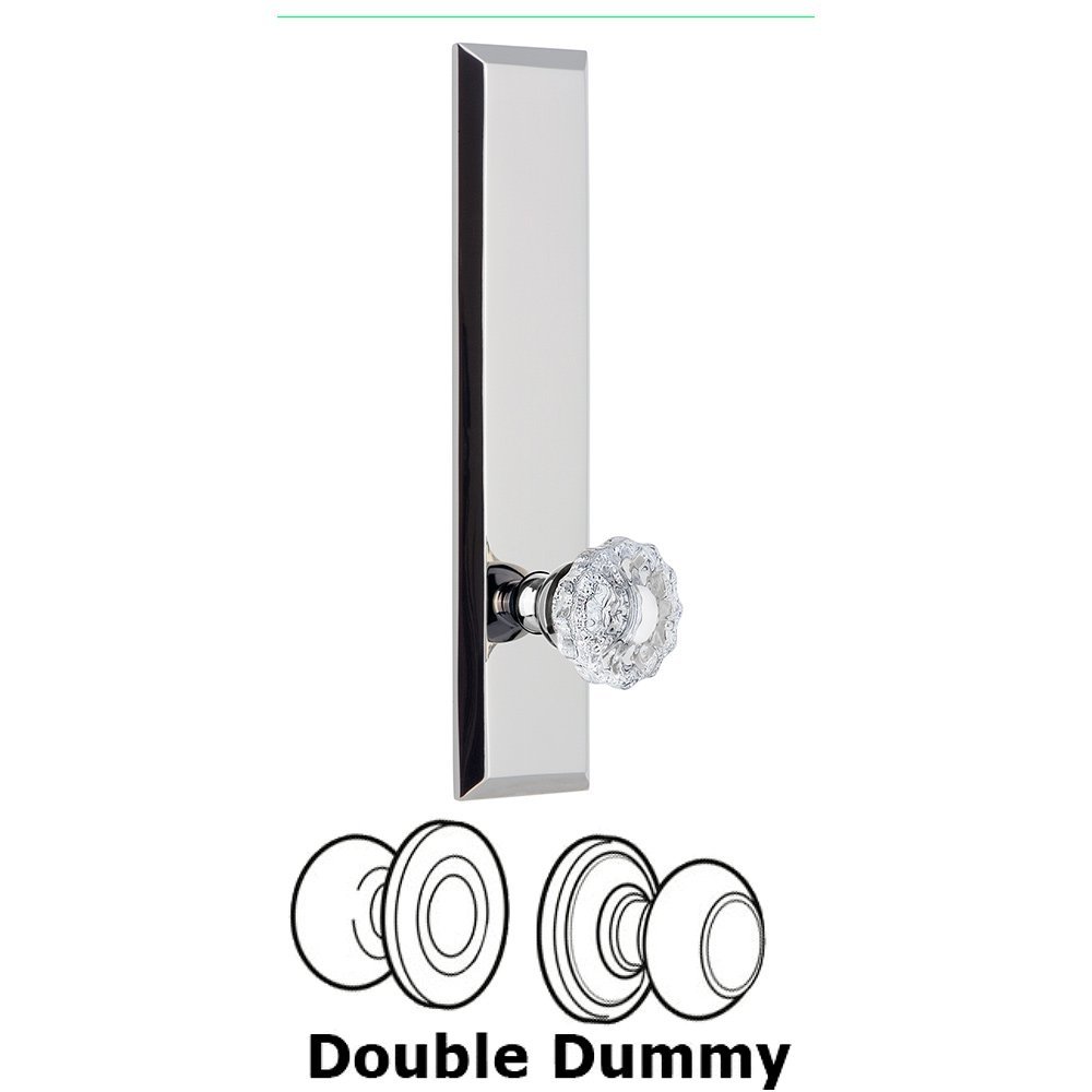 Grandeur Double Dummy Fifth Avenue Tall with Versailles Knob in Bright Chrome