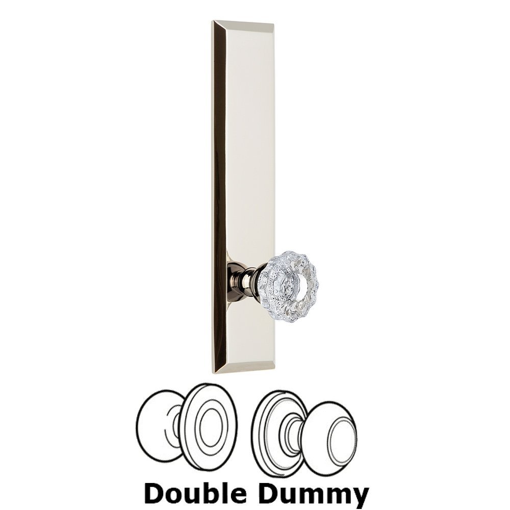 Grandeur Double Dummy Fifth Avenue Tall with Versailles Knob in Polished Nickel