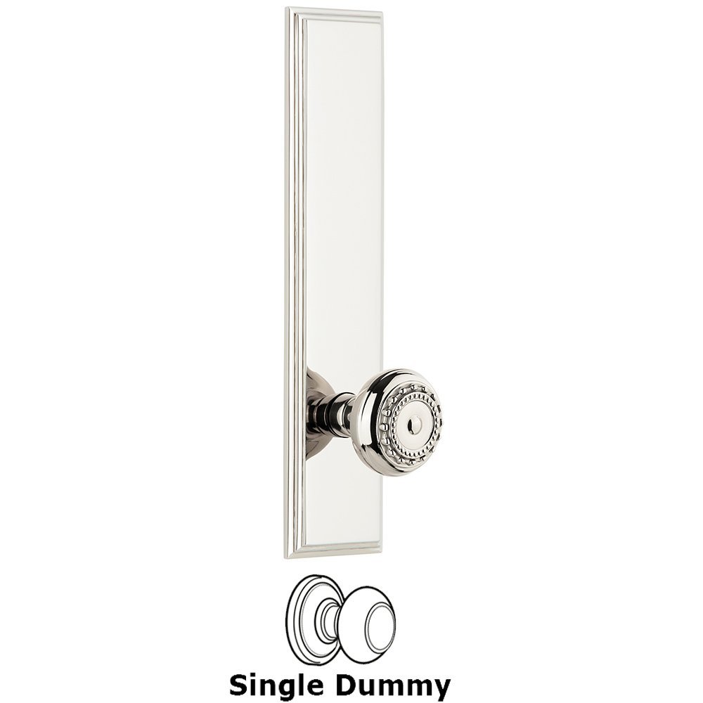 Grandeur Dummy Carre Tall Plate with Parthenon Knob in Polished Nickel
