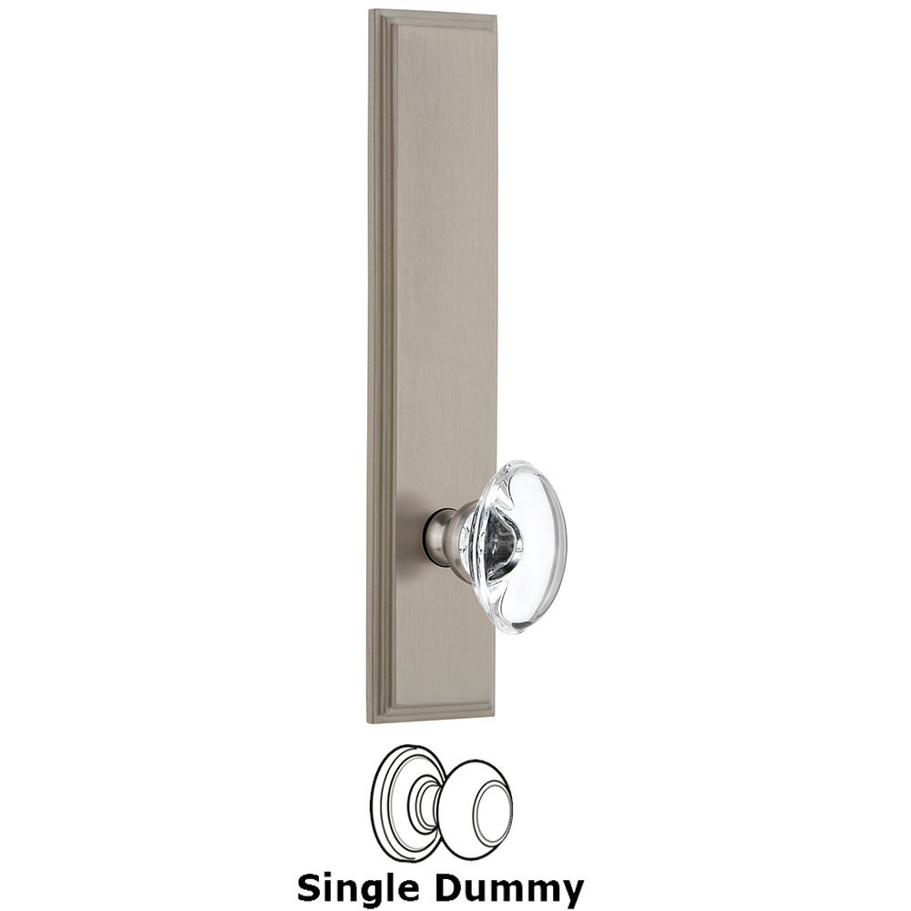 Grandeur Dummy Carre Tall Plate with Provence Knob in Satin Nickel
