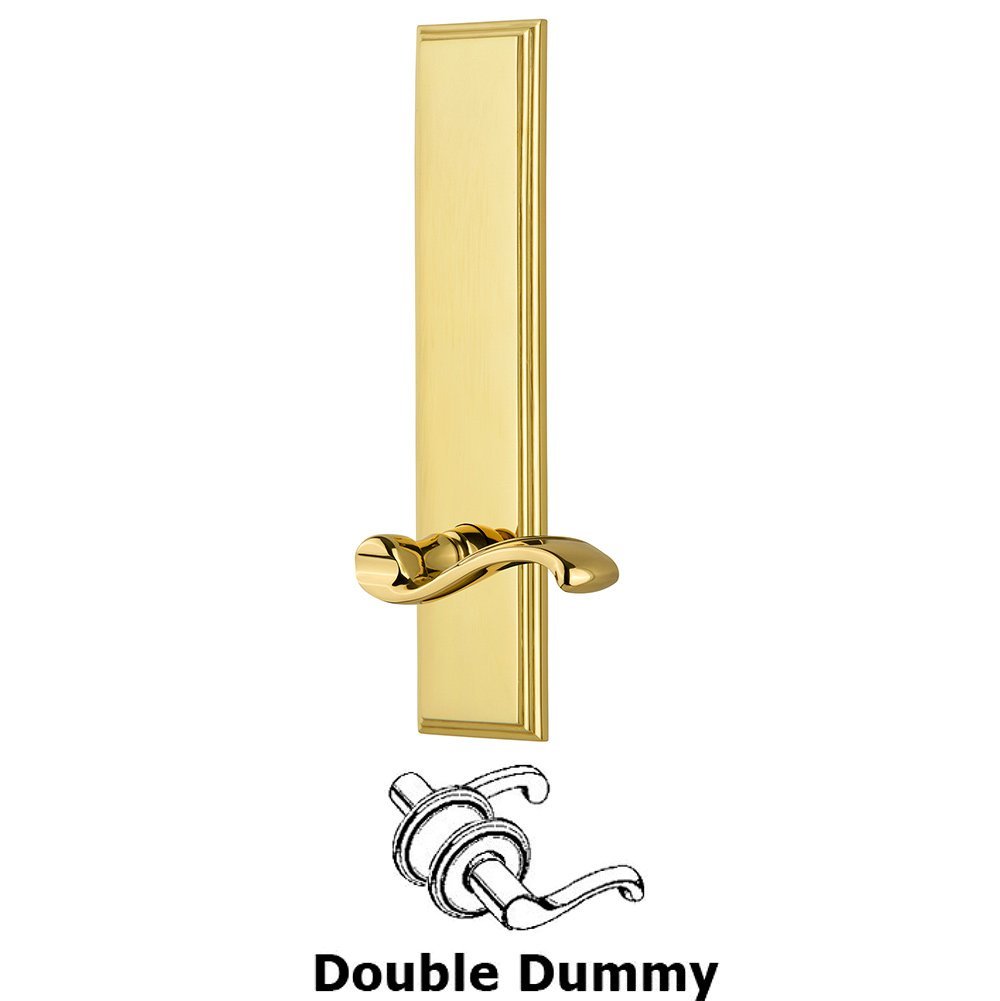 Grandeur Double Dummy Carre Tall Plate with Portofino Lever in Lifetime Brass