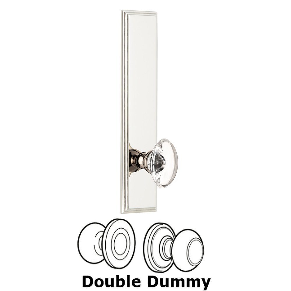Grandeur Double Dummy Carre Tall Plate with Provence Knob in Polished Nickel