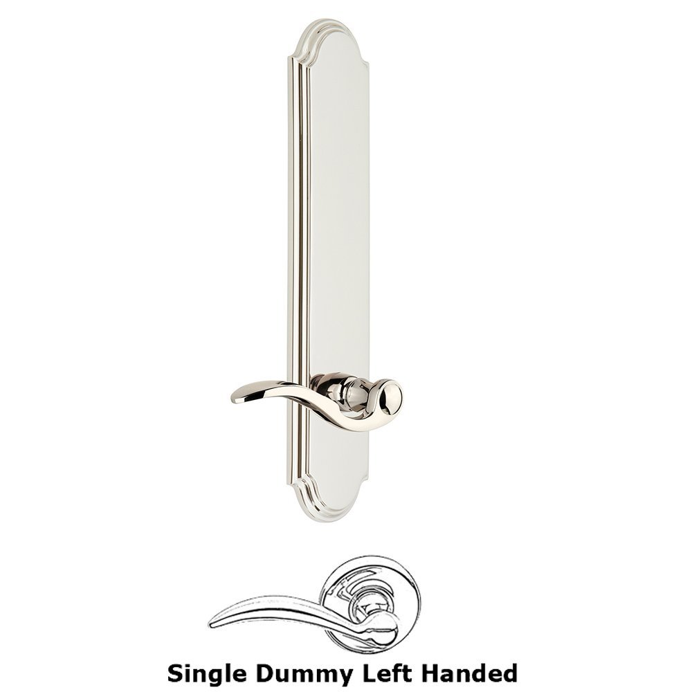 Grandeur Tall Plate Dummy with Bellagio Left Handed Lever in Polished Nickel