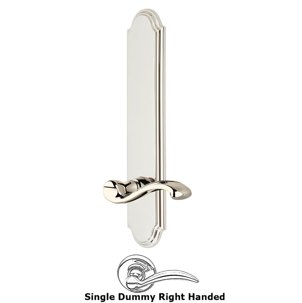 Grandeur Tall Plate Dummy with Portofino Right Handed Lever in Polished Nickel