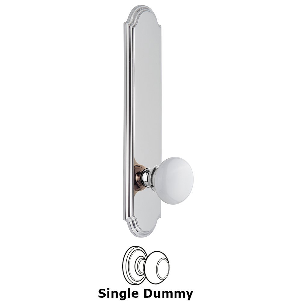 Grandeur Tall Plate Dummy with Hyde Park Knob in Bright Chrome