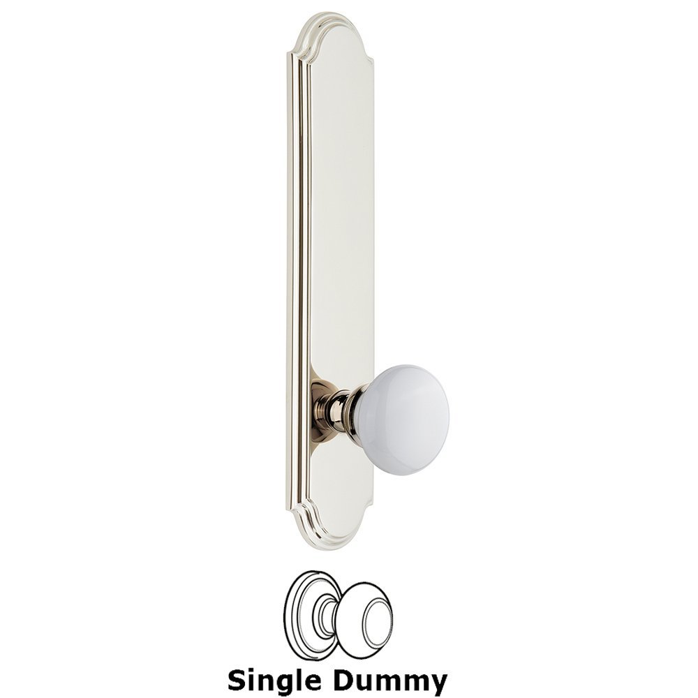 Grandeur Tall Plate Dummy with Hyde Park Knob in Polished Nickel
