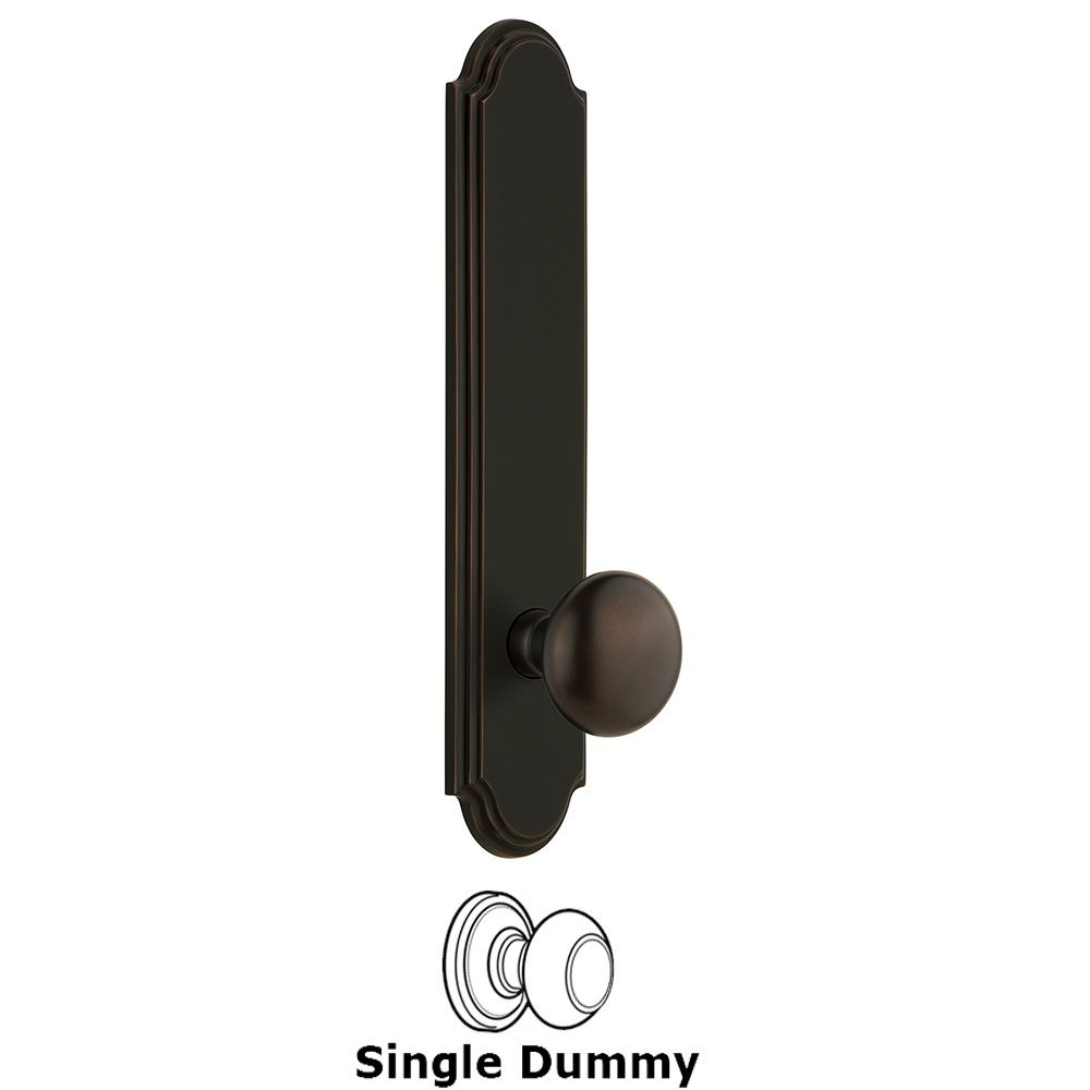 Grandeur Tall Plate Dummy with Fifth Avenue Knob in Timeless Bronze