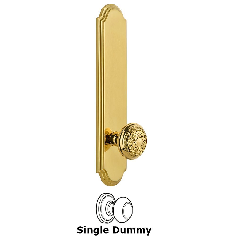 Grandeur Tall Plate Dummy with Windsor Knob in Polished Brass