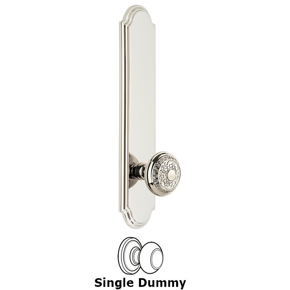 Grandeur Tall Plate Dummy with Windsor Knob in Polished Nickel
