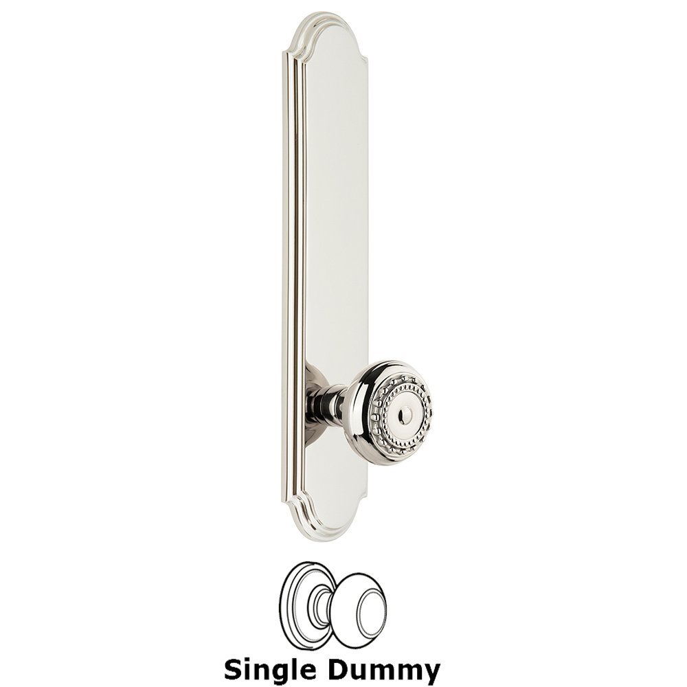 Grandeur Tall Plate Dummy with Parthenon Knob in Polished Nickel