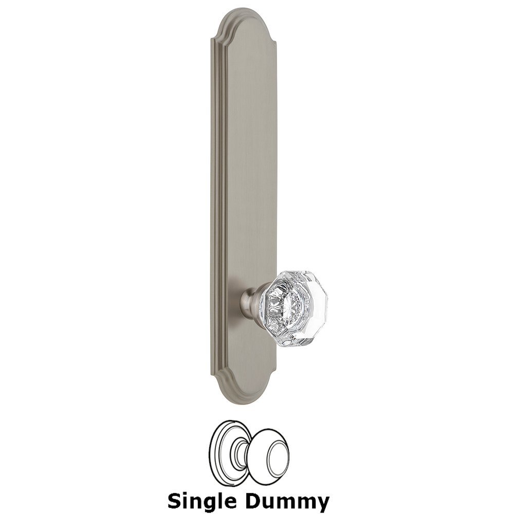 Grandeur Tall Plate Dummy with Chambord Knob in Satin Nickel