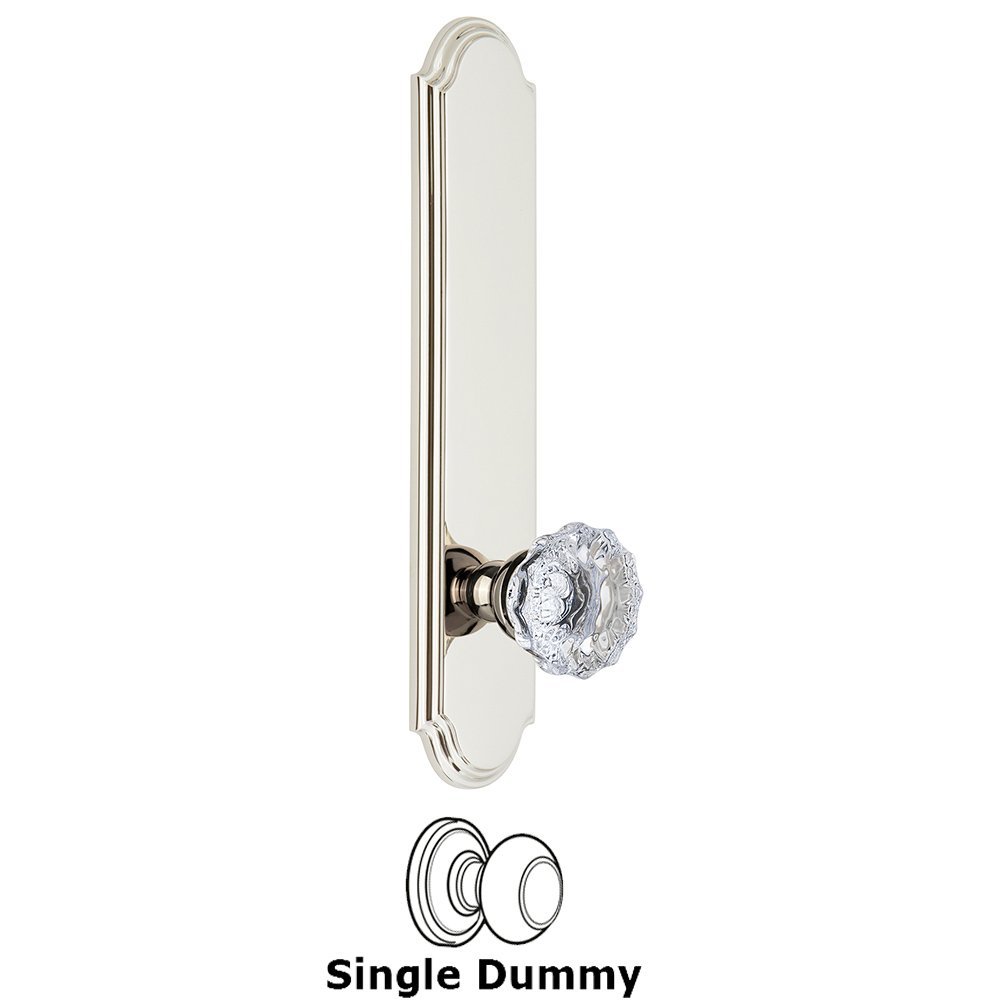 Grandeur Tall Plate Dummy with Fontainebleau Knob in Polished Nickel