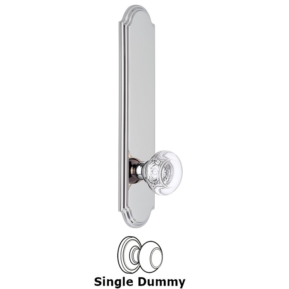 Grandeur Tall Plate Dummy with Bordeaux Knob in Bright Chrome