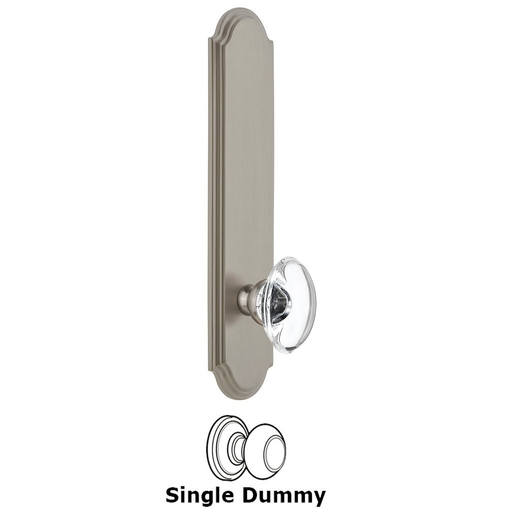 Grandeur Tall Plate Dummy with Provence Knob in Satin Nickel