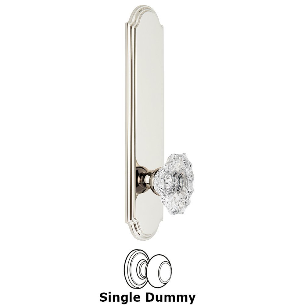 Grandeur Tall Plate Dummy with Biarritz Knob in Polished Nickel
