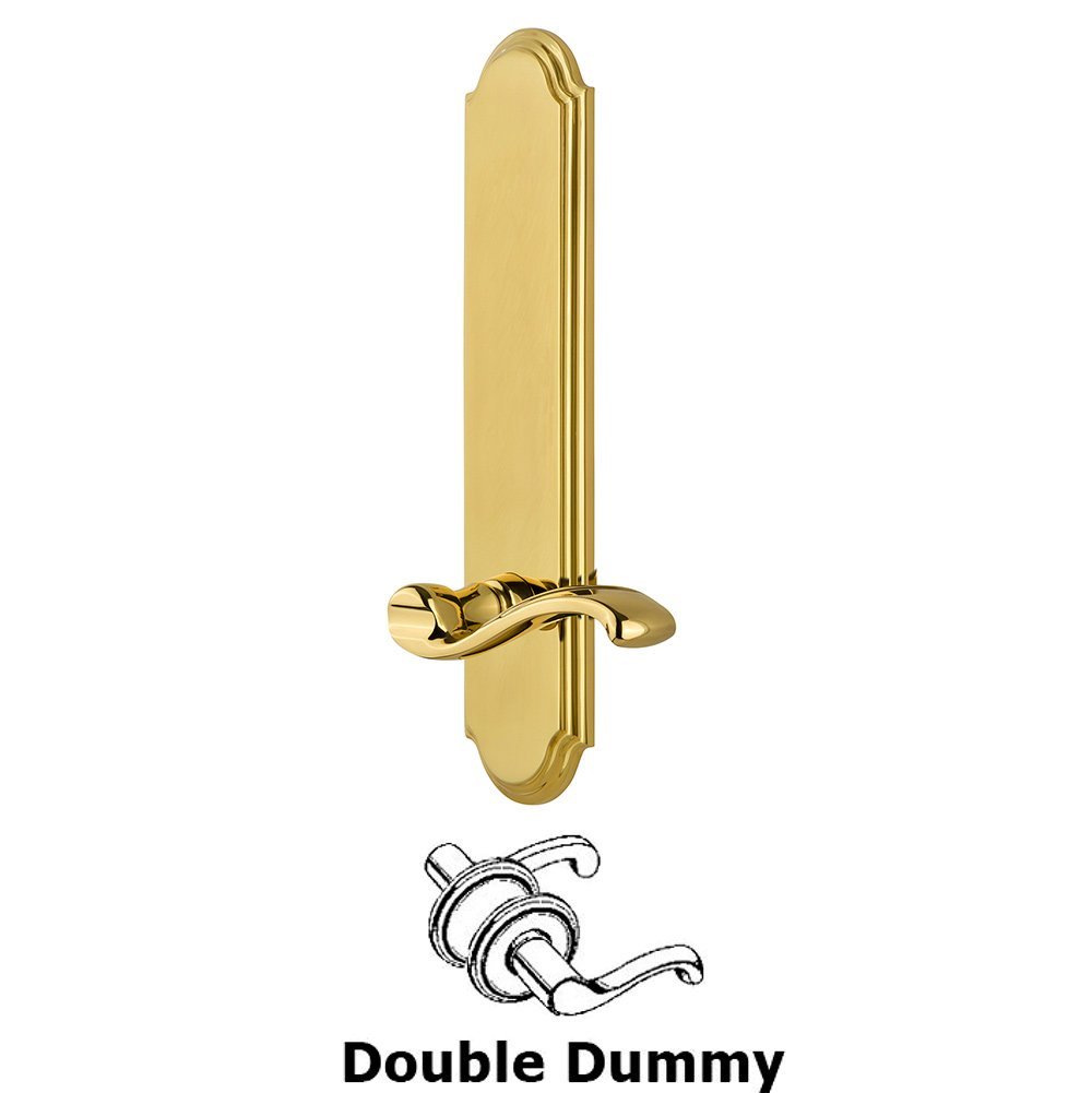 Grandeur Tall Plate Double Dummy with Portofino Lever in Polished Brass